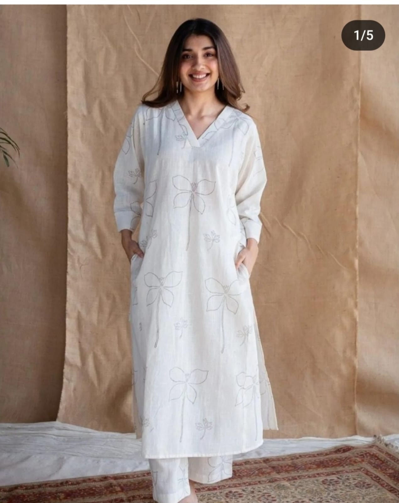 Simple Yet Elegant Pure Cotton Kurti & Palazzo Set-Perfect For Day Events