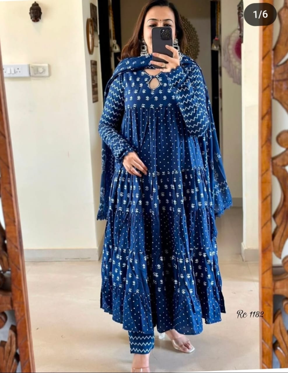 Blue Anarkali set