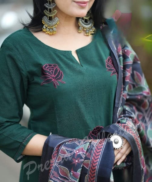 Green Khadi Classic Kurta Set Ethnic Wear