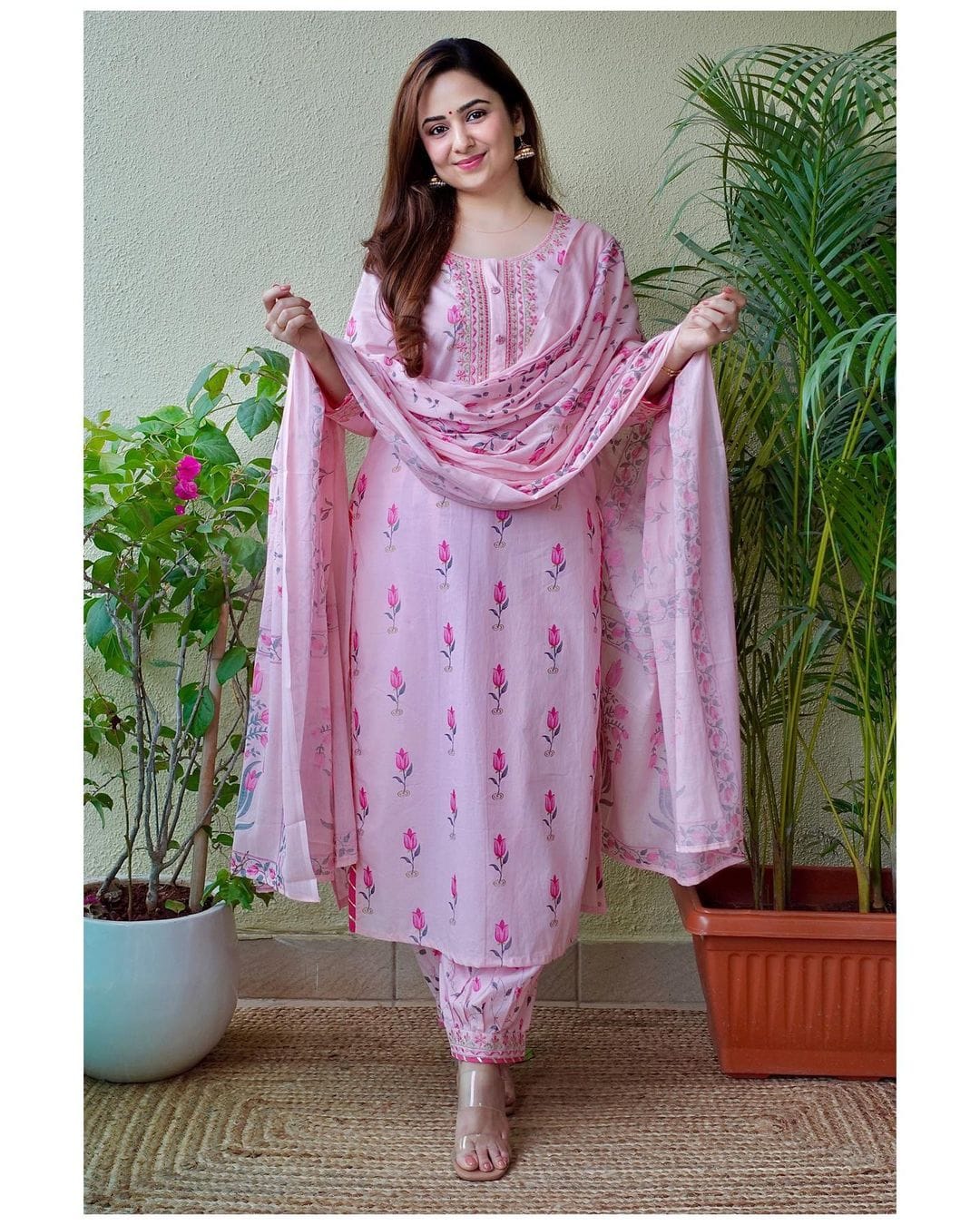 Cotton Floral Afghani Suit Set