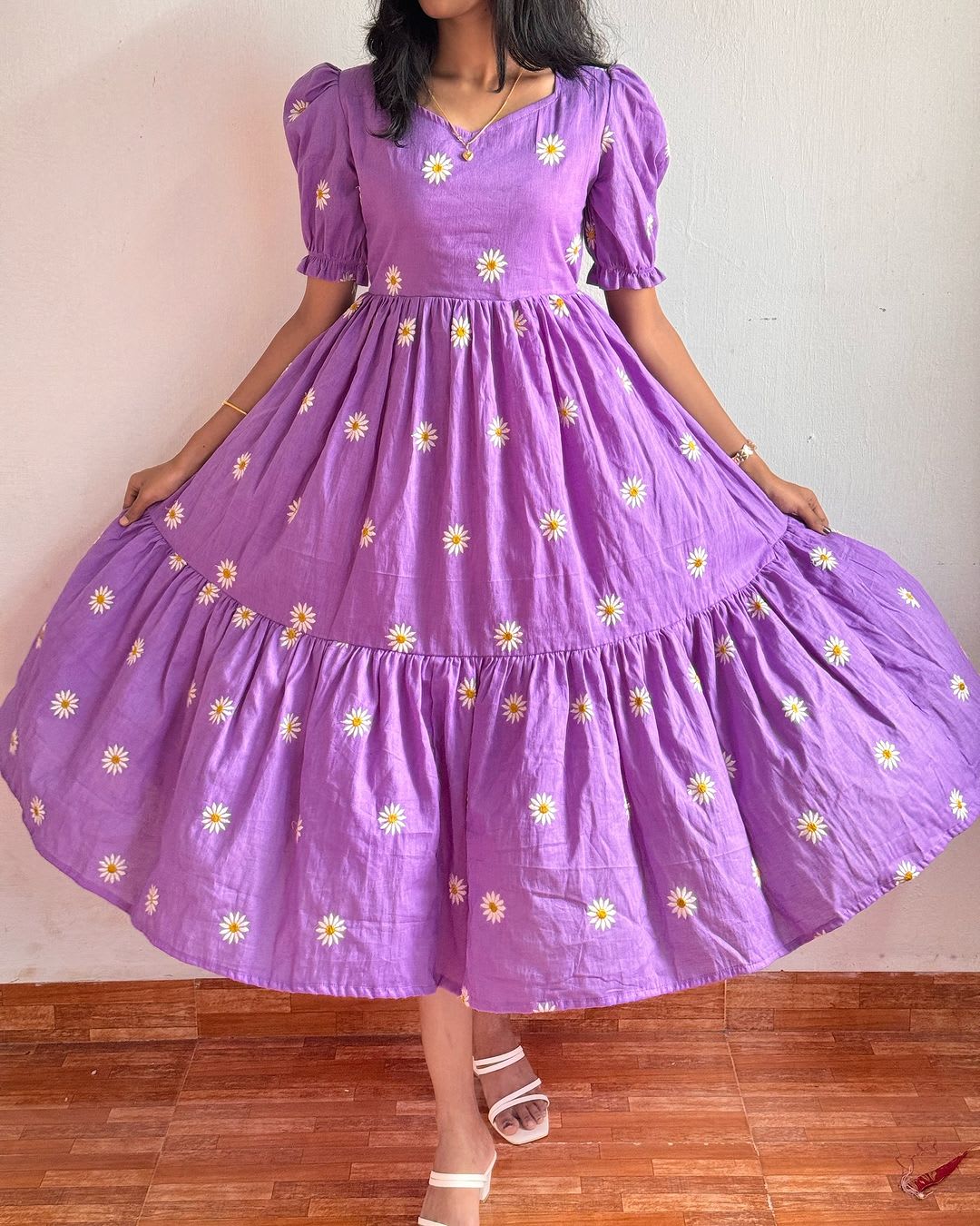 Daisy Flower Midi Kurti! Lavender