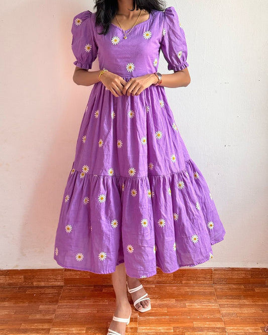 Daisy Flower Midi Kurti! Lavender