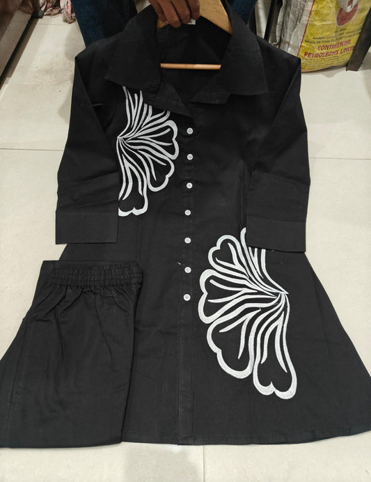 Black Beautifull Embroidered Co-Ord Set