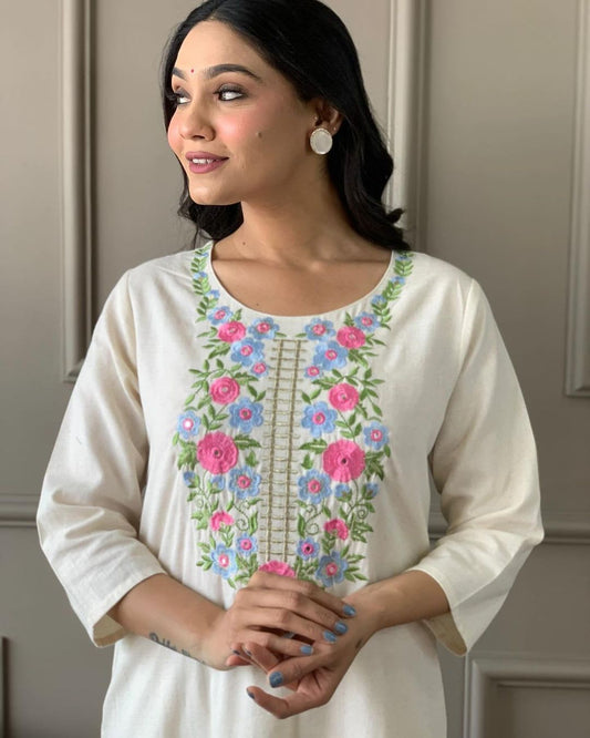 Pink Handloom Khadi 3 Piece Suit