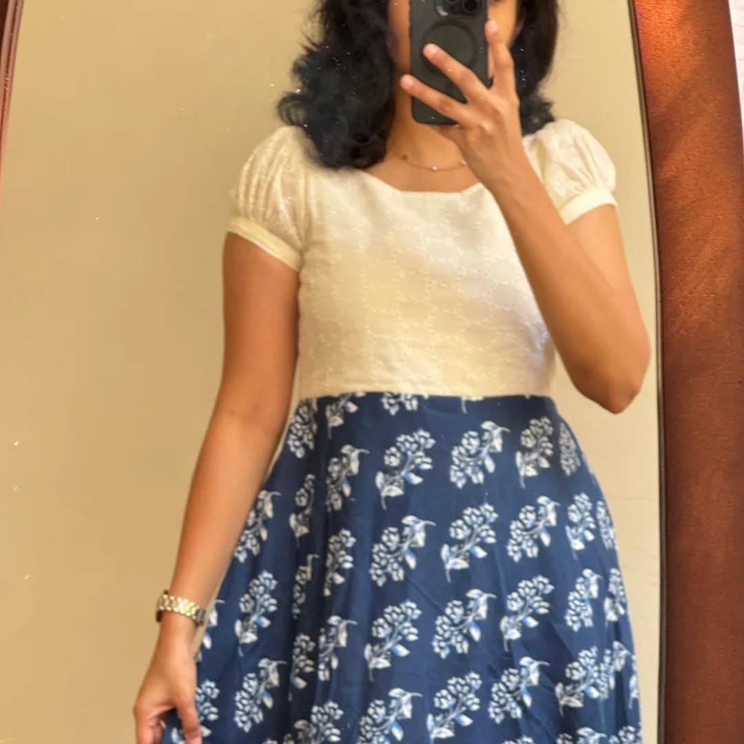 Indigo Hakoba Umbrella Dress