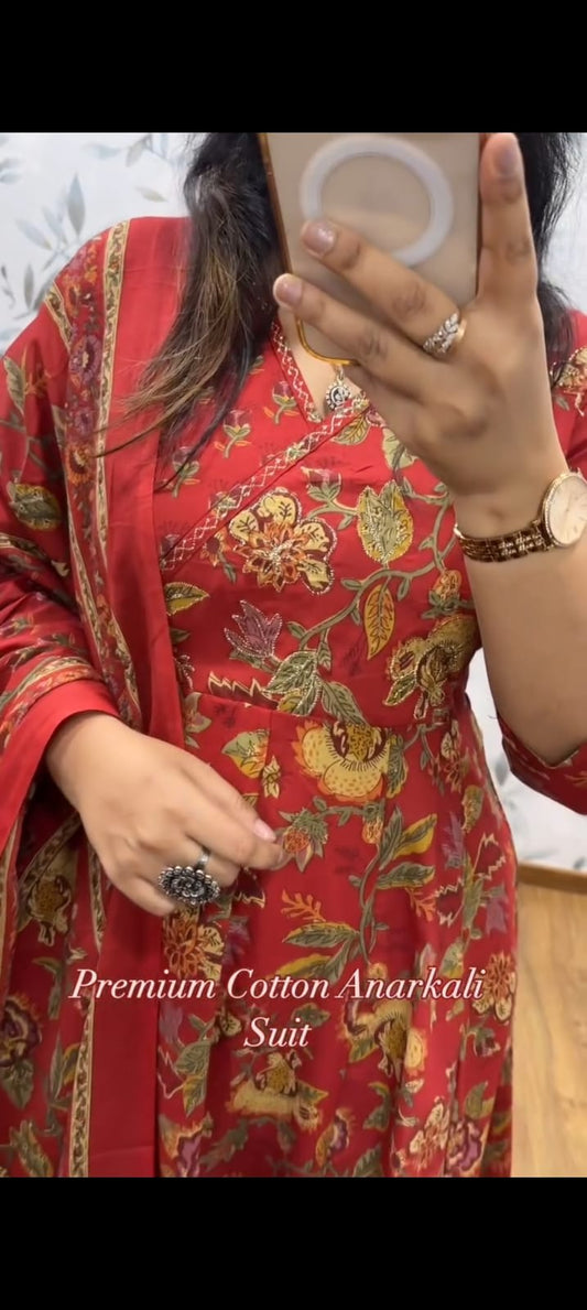 JAIPUR AZRAK PRINT ? ELEGANT 3-PIECE SET Red