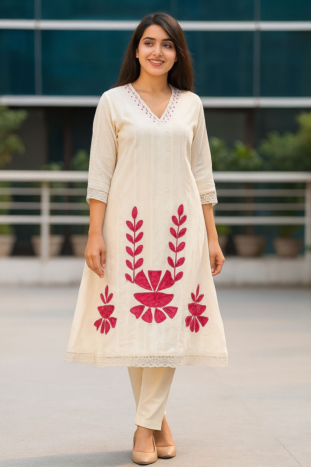 Monochrome Elegance Cotton 3-Piece Suit Set