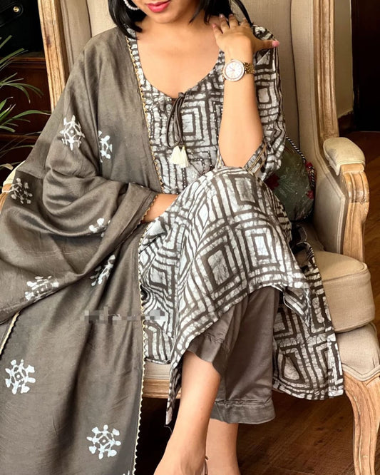 New Cotton 3 piece suit-Brown