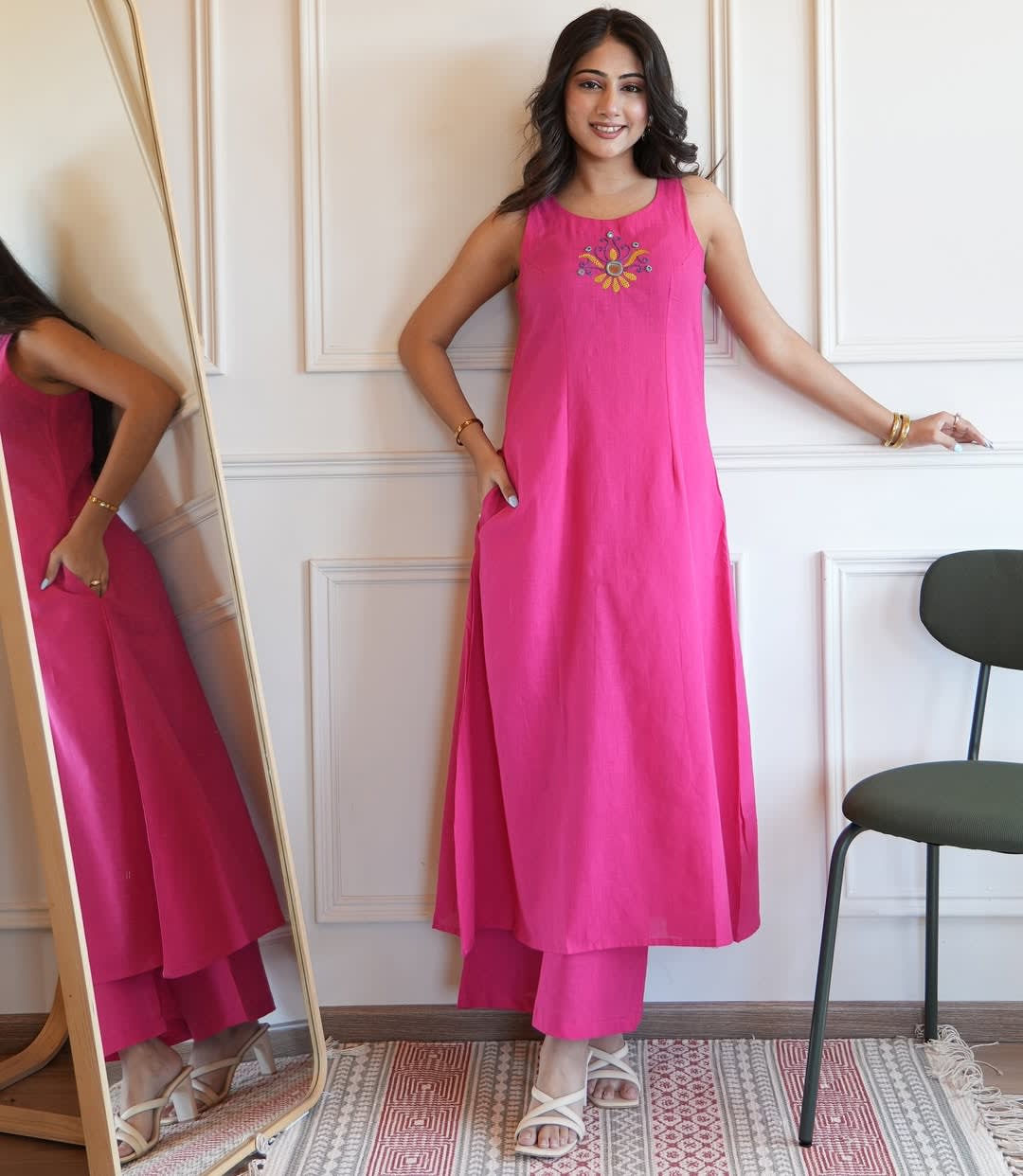 Vibrant Pink Classic Kurta Set