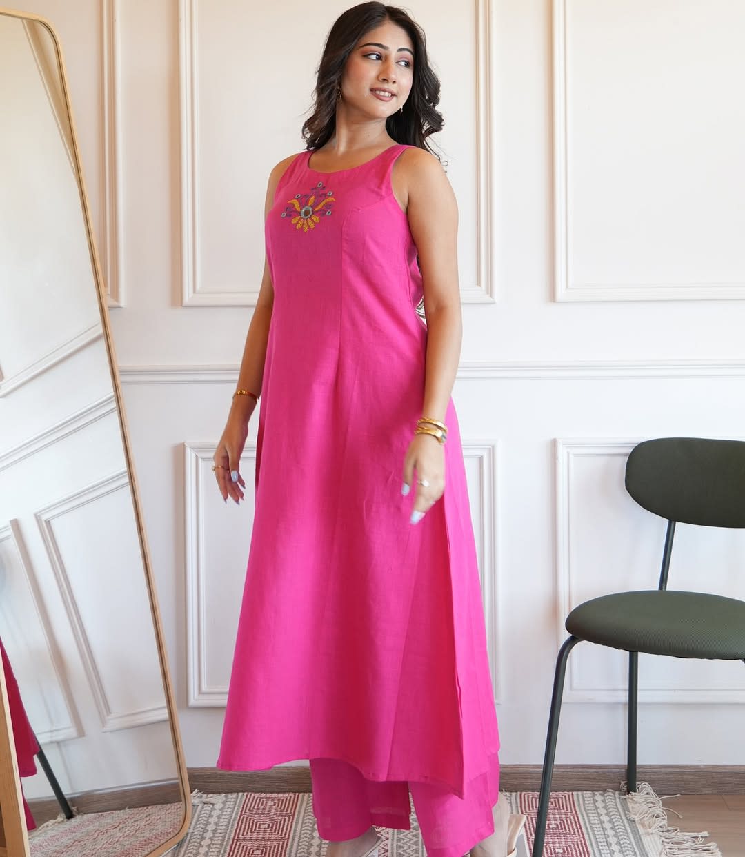 Vibrant pink kurta set