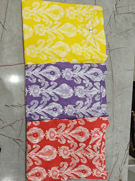 Yellow Elegant Kurti, Pant & Dupatta Trio