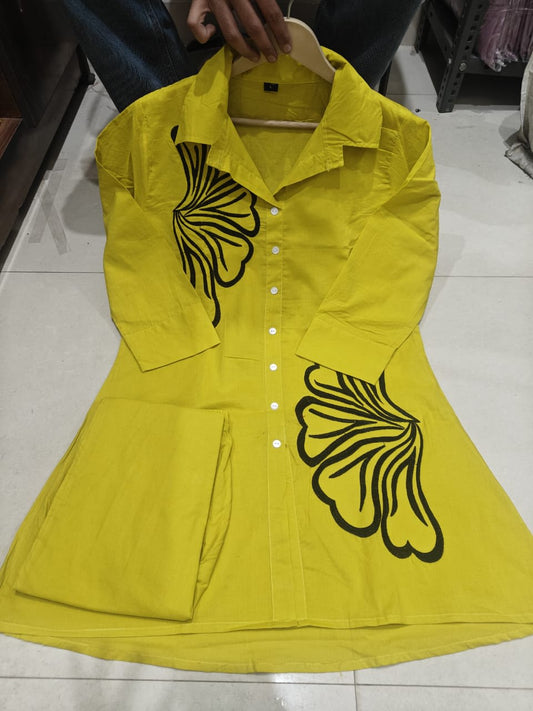 Yellow Cotton Classic Co-Ord Set Printed Collection