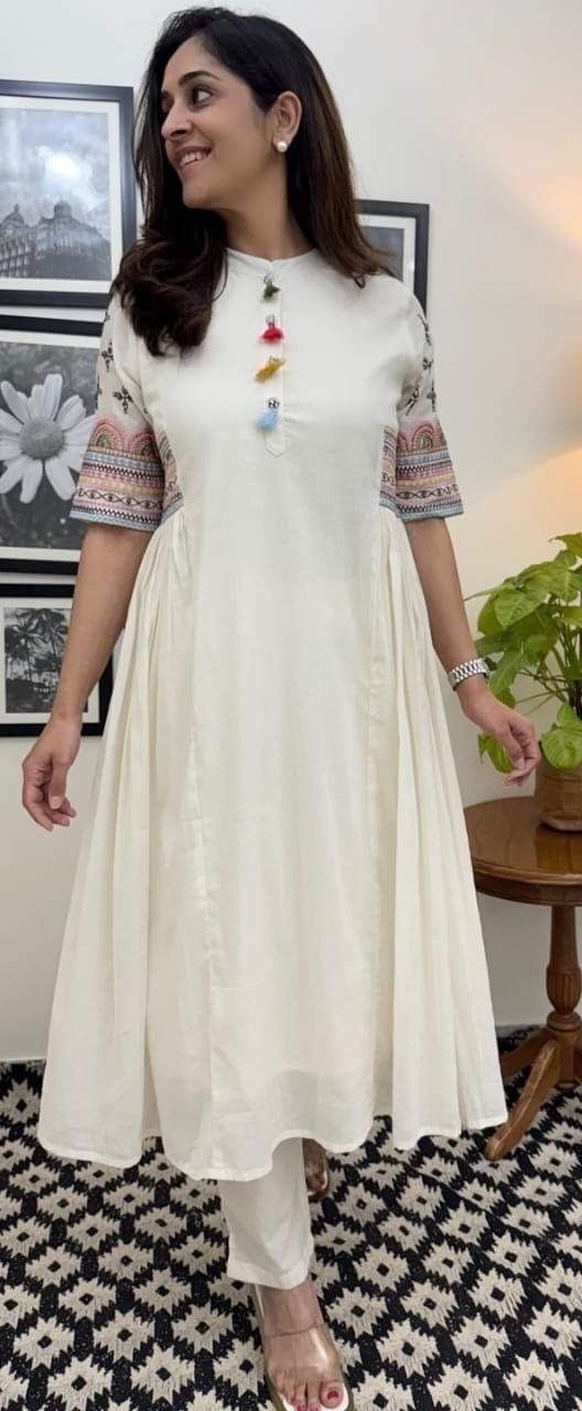 Cotton A-Line Kurta Set Printed Collection
