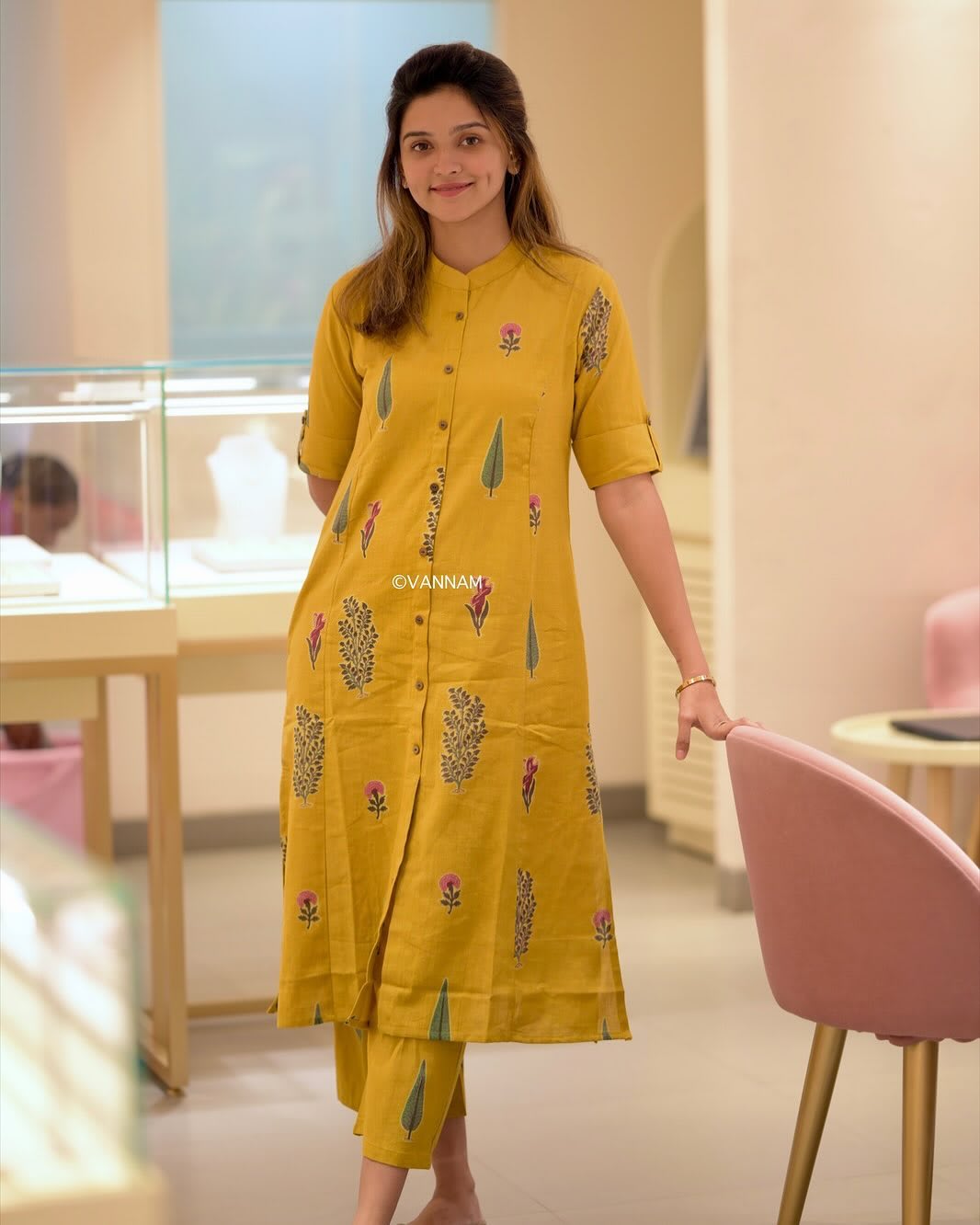 Mustard Cotton Classic Kurta Set Ethnic Wear
