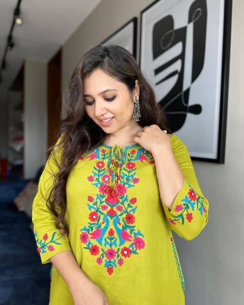 Aari Work Kurta Palazzo Set