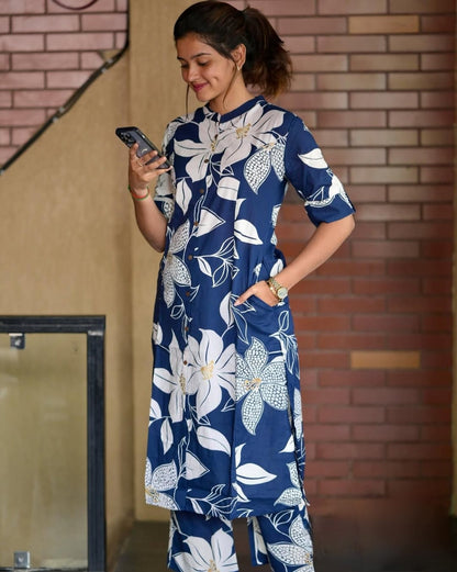 Blue Floral Classic Coord Set