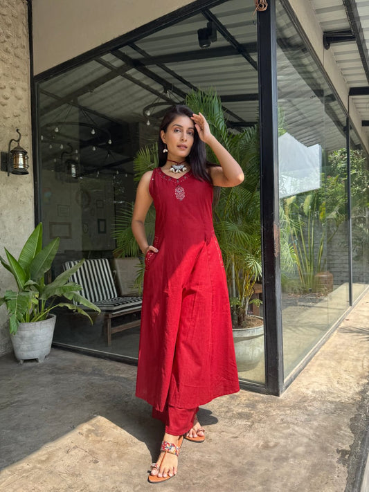 Co-ord Set Kurta with Exquisite Embroidery