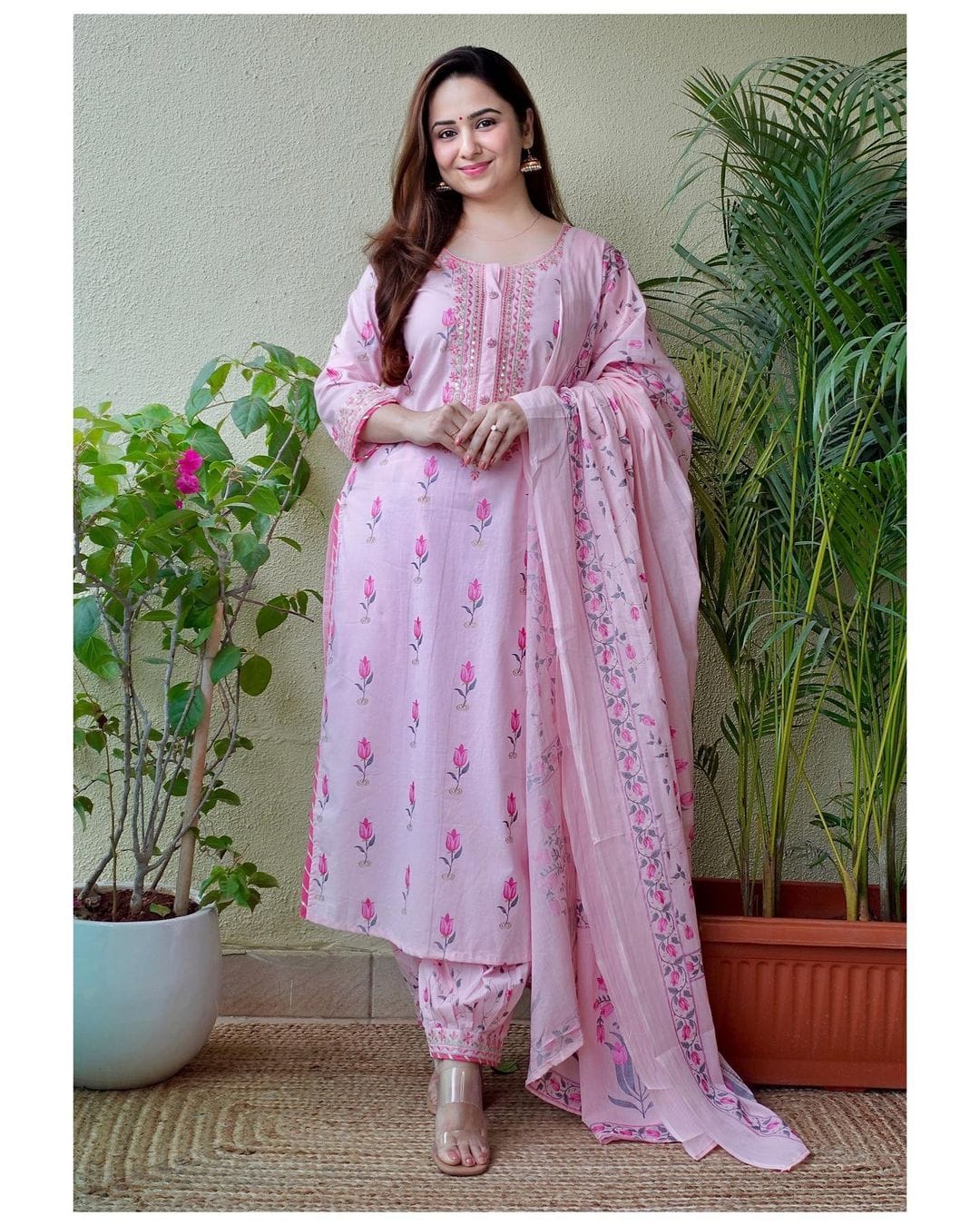Cotton Floral Afghani Suit Set