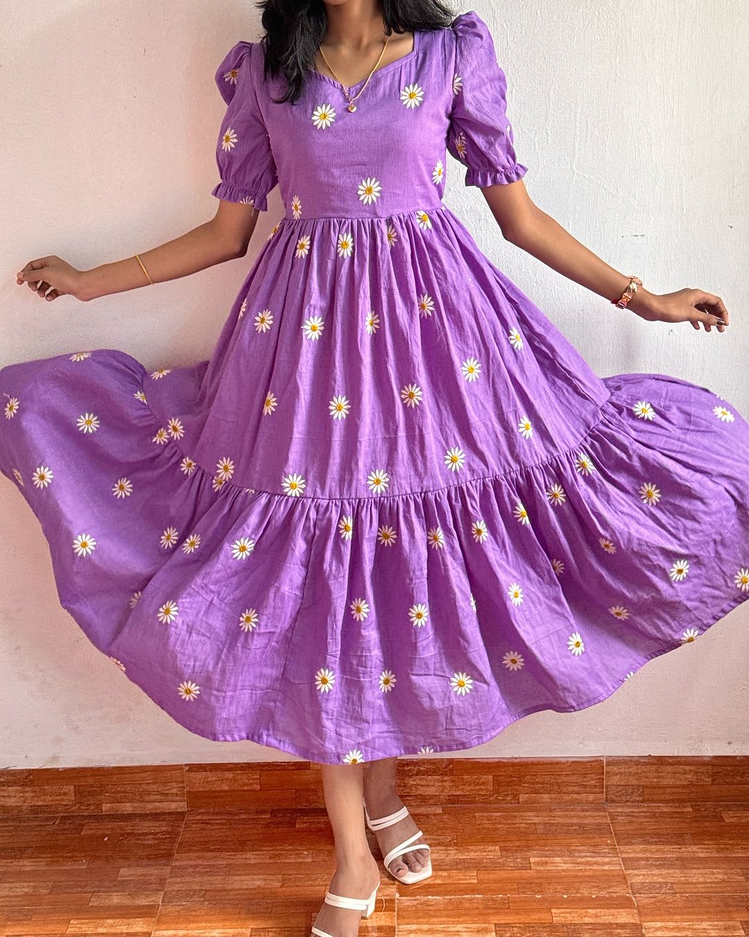Daisy Flower Midi Kurti! Lavender