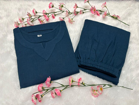 Elegant Cotton Slub Co-Ord Set