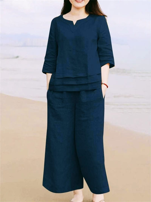Elegant Cotton Slub Co-ord Set