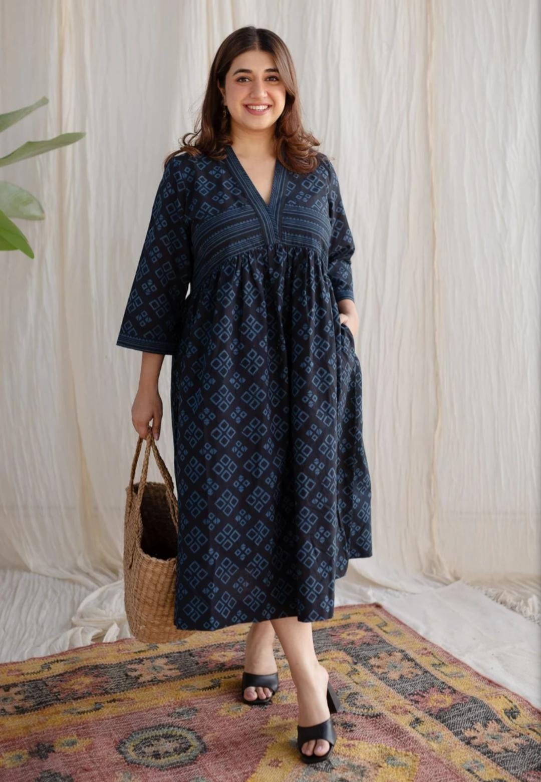 Hand-Block Printed Cotton Maxi Dress For Effortless Summer Style