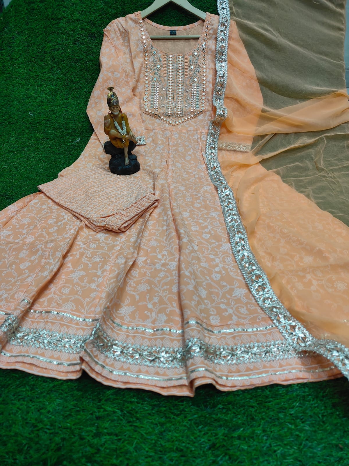 Orange Beautifull Heavy Rayon Printed 3 - Piece Set