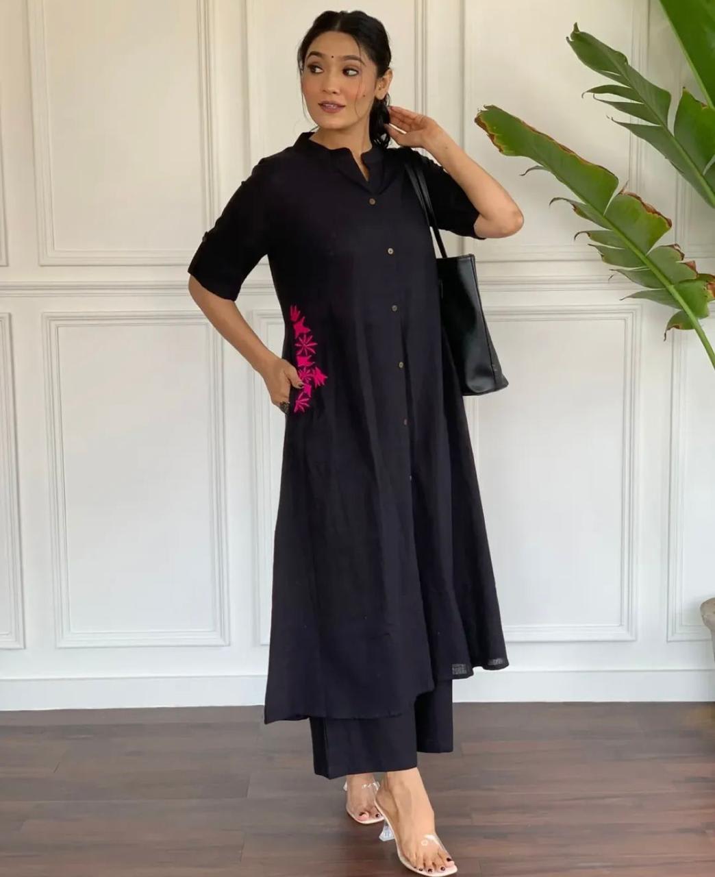 Royal Libas Premium Cotton Slub A-Line Kurta Set