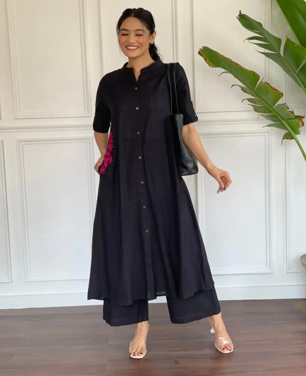Royal Libas Premium Cotton Slub A-Line Kurta Set