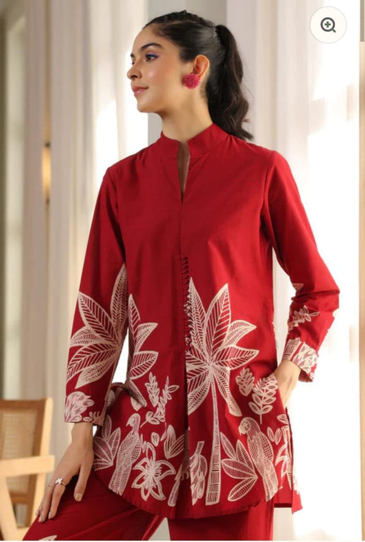 Red Premium Co-Ord Set For Womens
