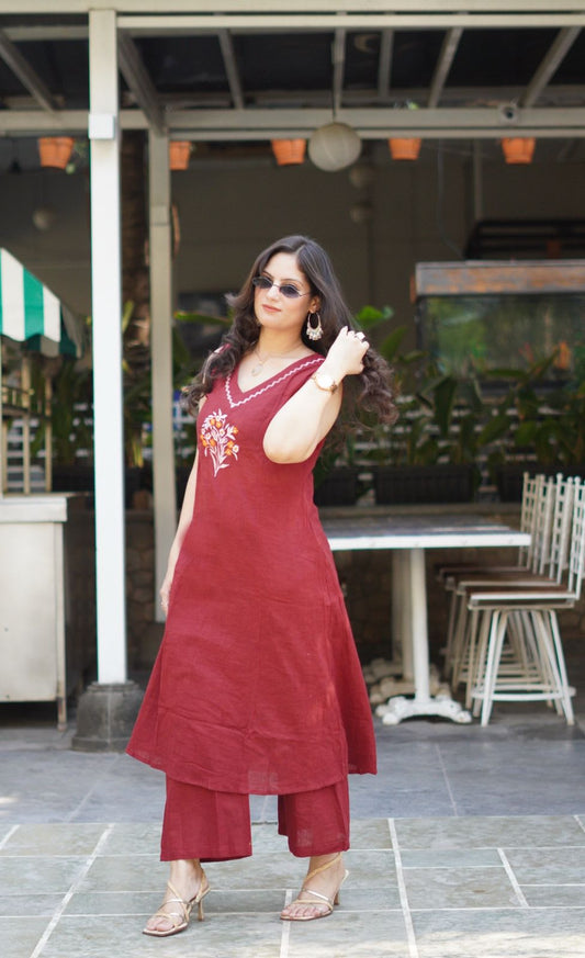 Premium Heavy Slub Cotton Red