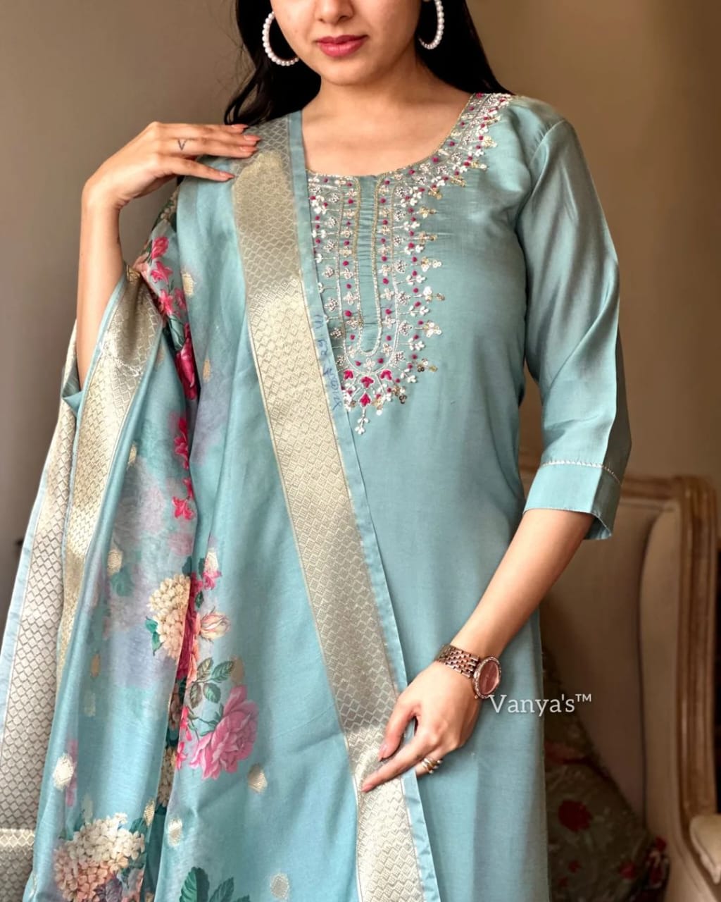 Modern Rayon 3 Piece Suit Set