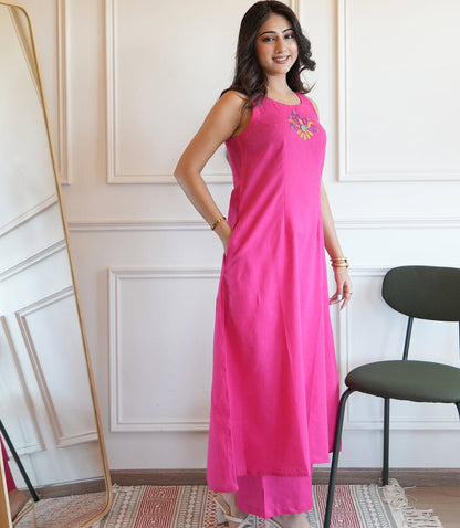 Vibrant Pink Classic Kurta Set