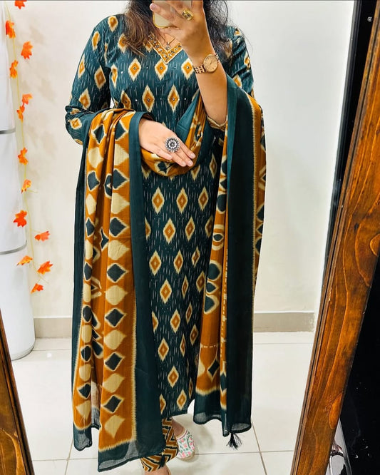 Libas India Stylish Kurti With Bottom And Dupatta Set